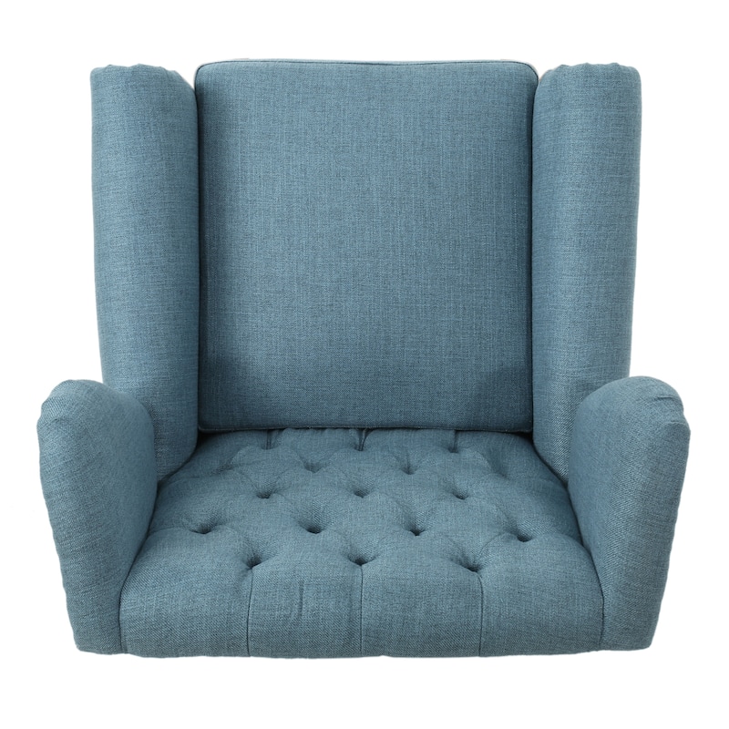 Modern 30" High Back Upholstered Button Tufted Accent Chair with Nailheads for Living Room