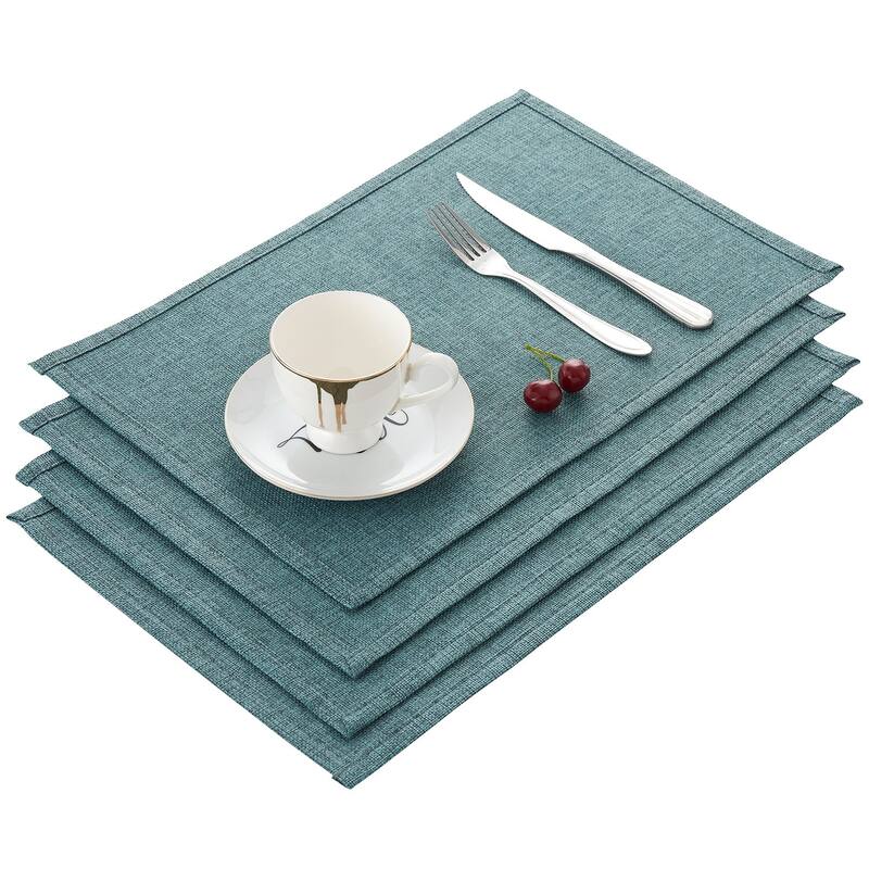 Linen Placemats Set of 4, Heat Resistant Dining Table Place Mats , Machine Washable
