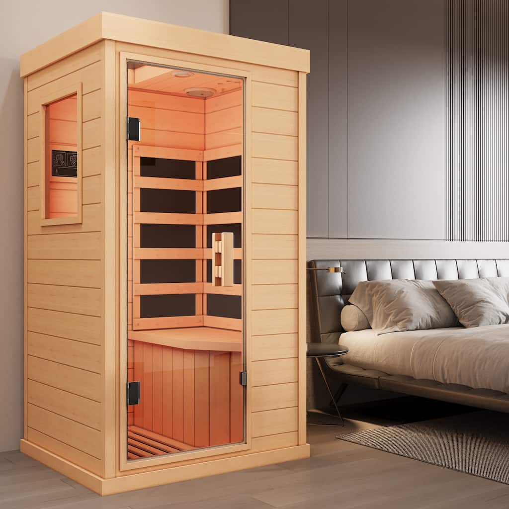 Recharge at Home: 1-Person Infrared Sauna with Bluetooth