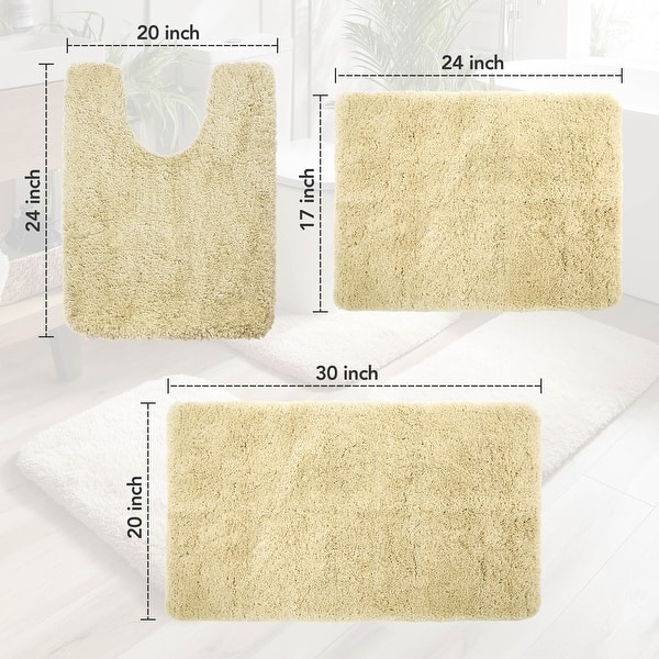 dimension image slide 2 of 13, Deconovo Super Absorbent & Thick Bath Mat Rugs (1 PC)