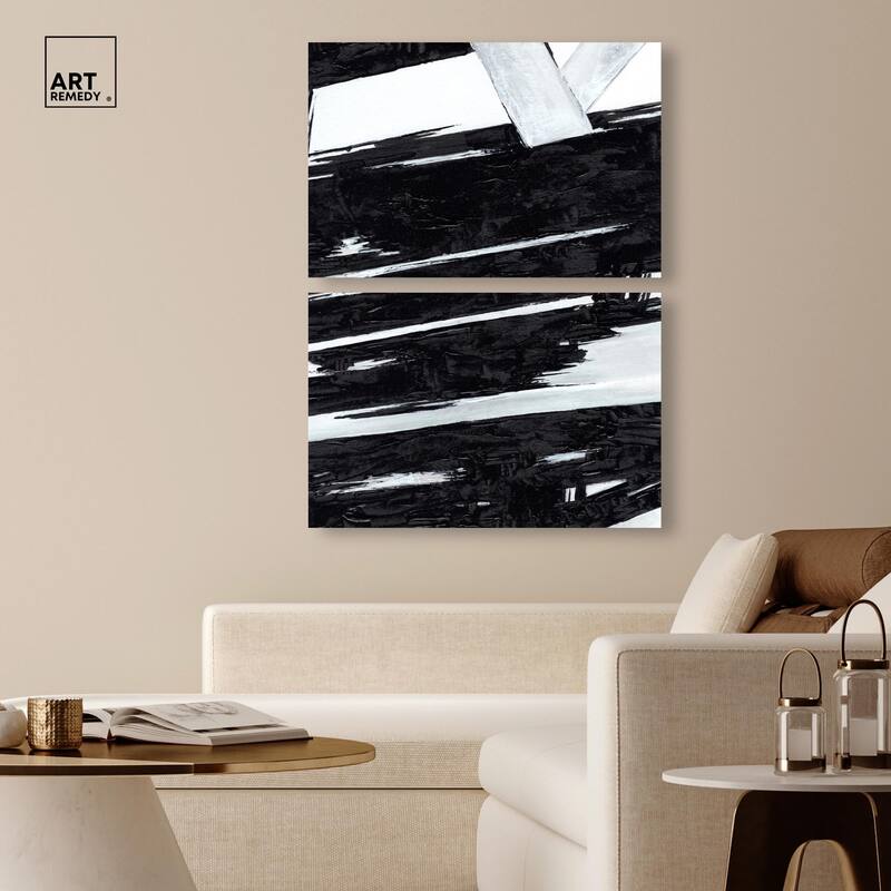 Geometric Story Canvas Set of 2 by Art Remedy, Gallery Wrapped