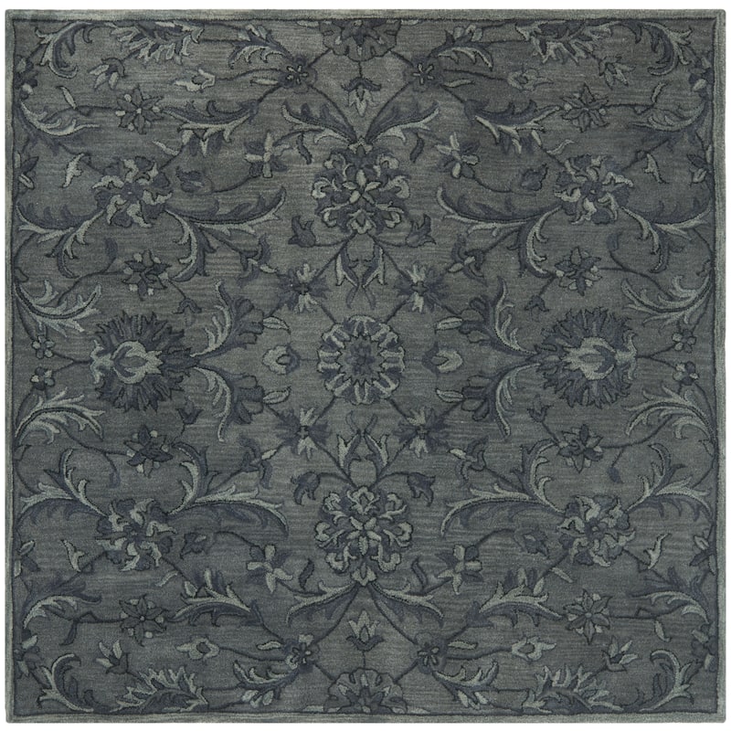 SAFAVIEH Handmade Antiquity Rukija Traditional Oriental Wool Rug - 6' Square - Grey/Multi