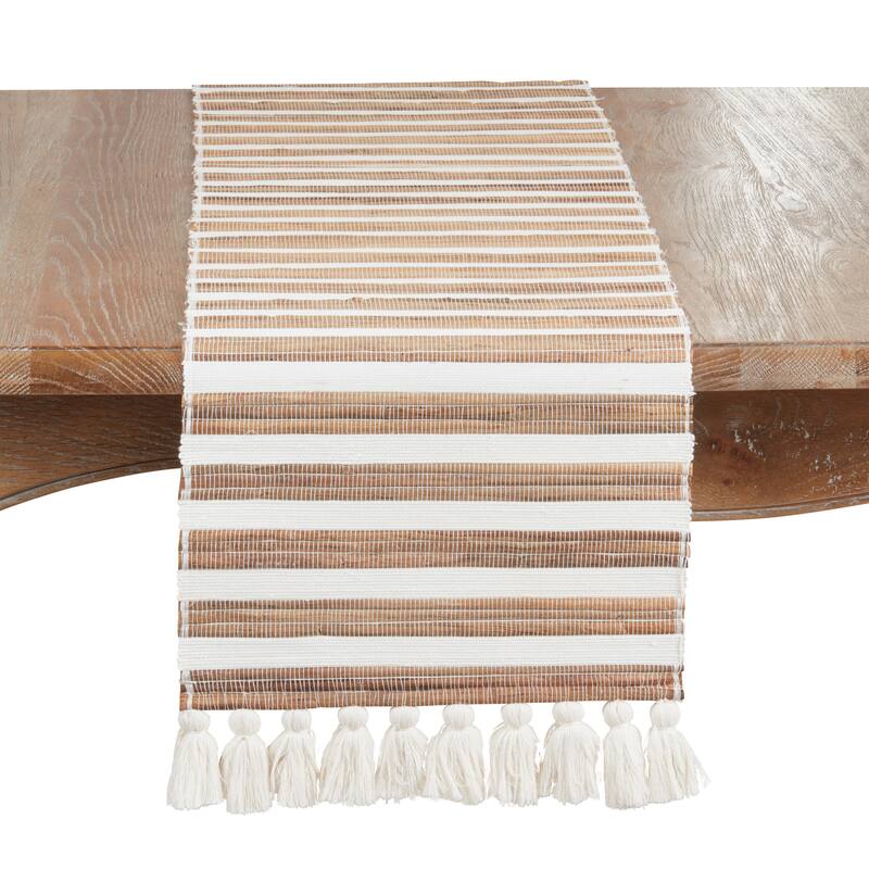 Water Hyacinth Woven Table Runner - Natural Non-Reversible Decorative Runner for Dining Table, 14"x72" - 14"x72" - Natural