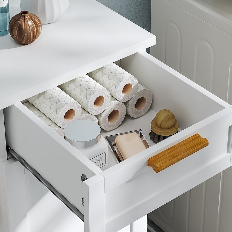 VECELO Tilt Out Laundry Hamper Cabinet with Laundry Baskets Hamper,Bathroom Storage Cabinet Laundry Cabinet with Drawer