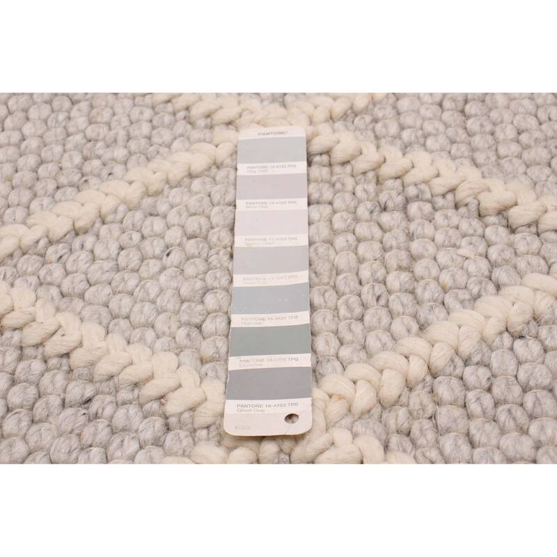ECARPETGALLERY Braid weave Sienna Grey Wool Rug - 10'1 x 13'10