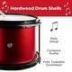 preview thumbnail 9 of 15, Hey Play 3pc. Kids Drum Set with Cymbal, 2 Toms, Bass Drum and Throne