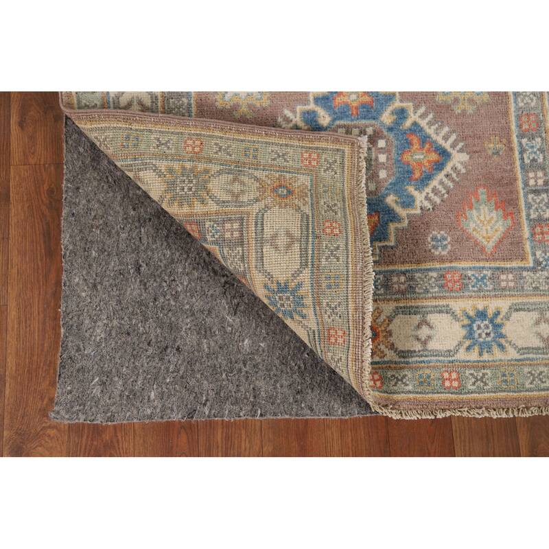 Geometric Kazak Oriental Runner Rug Handmade Wool Carpet - 2'9" x 9'10"
