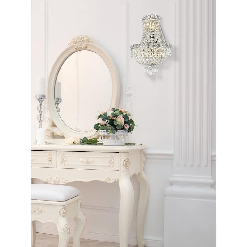Somette Lavaux Royal Cut Crystal and Chrome 3-light Wall Sconce