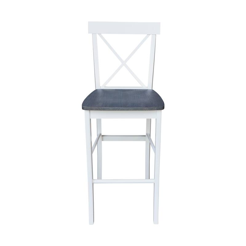 International Concepts Solid Wood X-Back Stool
