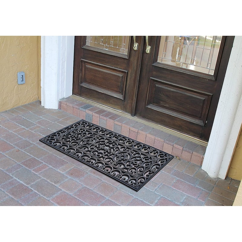 Rubber Grill Hand Finished Elegant Large Double Doormat 17.7" X 47"