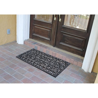Rubber Grill Hand Finished Elegant Large Double Doormat 17.7" X 47"