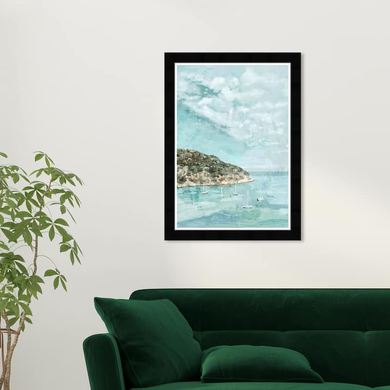 Wynwood Studio Coastal Side Sailing Framed Beachfront Coastal Prints