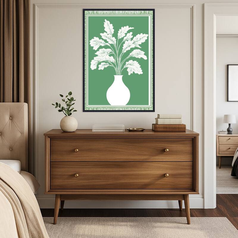 Vase Silhouette by Casa Cartissi Framed Canvas Wall Art Print