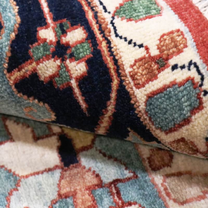 Pasargad Home Serapi Hand-Knotted Rust/Navy Wool Area Rug