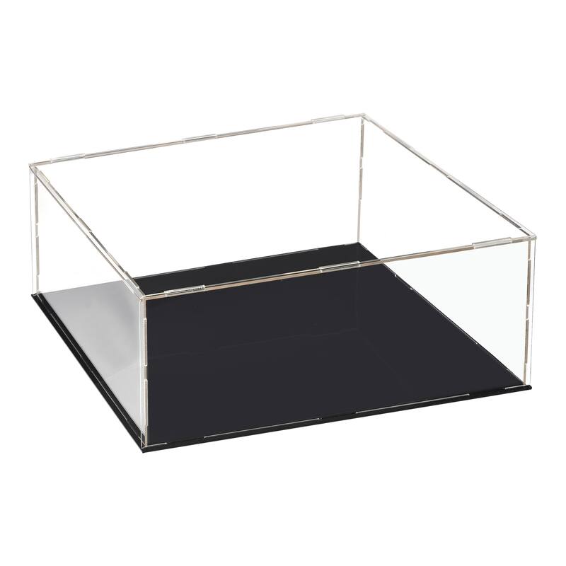 Acrylic Clear Display Case Box Dustproof Protection Showcase 30x30x15cm - Clear, Black