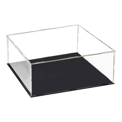 Acrylic Clear Display Case Box Dustproof Protection Showcase 30x30x15cm - Clear, Black