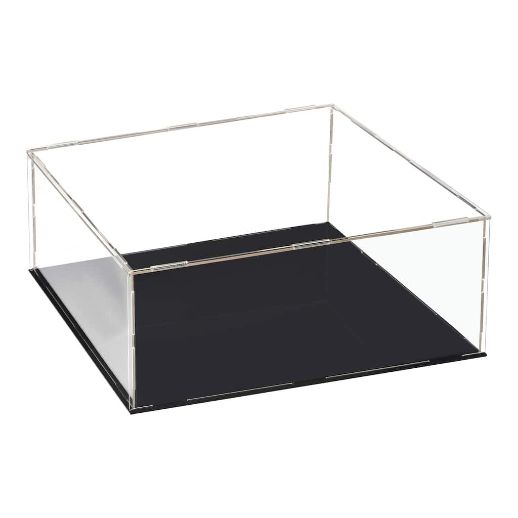 Acrylic Clear Display Case Box Dustproof Protection Showcase 30x30x15cm - Clear, Black