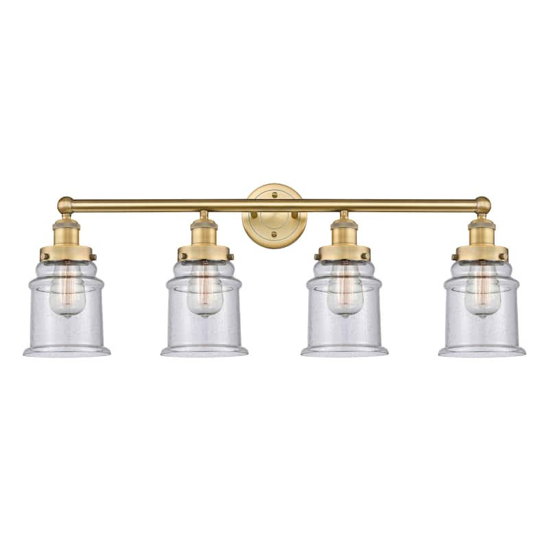 Innovations Lighting Canton - 4 Light 33" Bath Vanity Light - Brushed Brass/Seedy