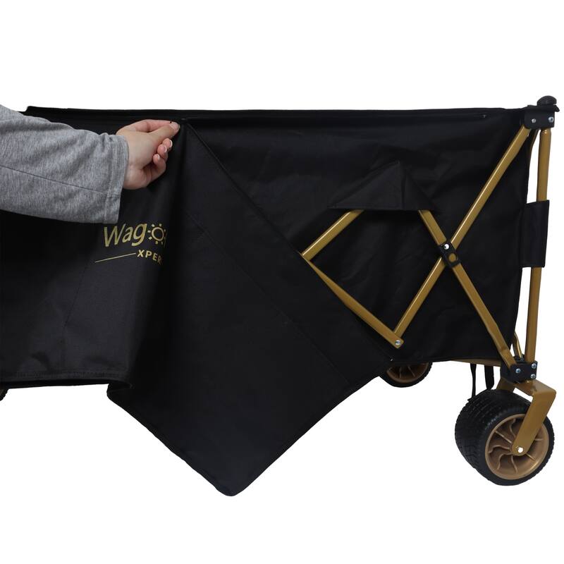 51-inch Extra long Heavy-Duty Foldable Utility Wagon, Patented Ultra-Stable Frame,1:6 Space-Saving Fold & 7" All-Terrain Wheels