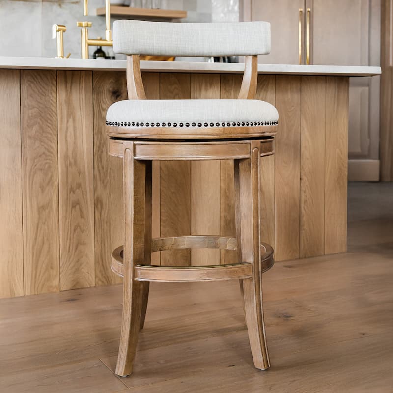 Maven Lane Alexander Swivel Kitchen Stool - Weathered Oak - Bar Height
