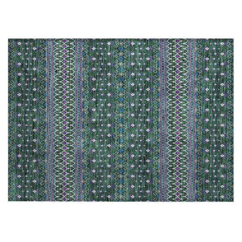 Machine Washable Indoor/ Outdoor Chantille Boho Morrocan Rug