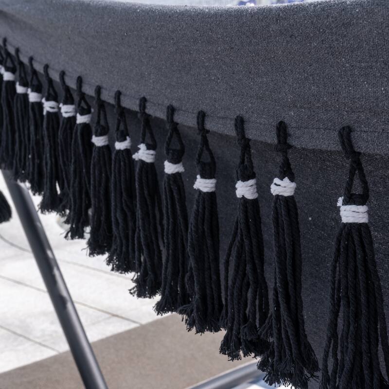 Double Cotton Hammock with Space Saving Steel Stand