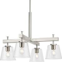 Saffert Collection Four-Light New Traditional Brushed Nickel Clear ...