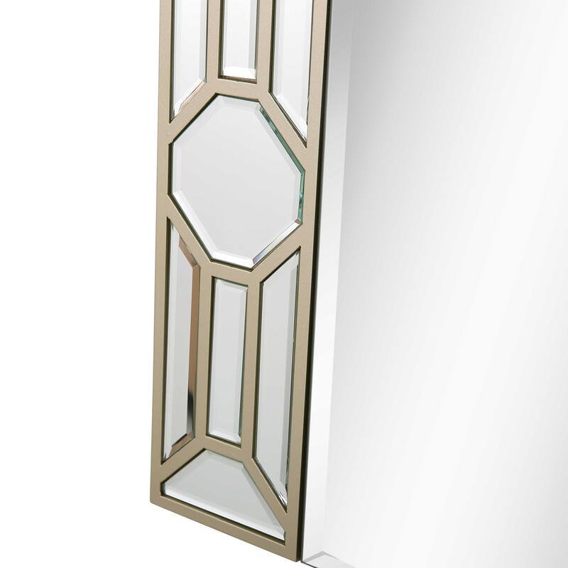 HomeRoots 35" Champagne Accent Wood Framed Mirror - 25.6' X '34.6' X '0.7