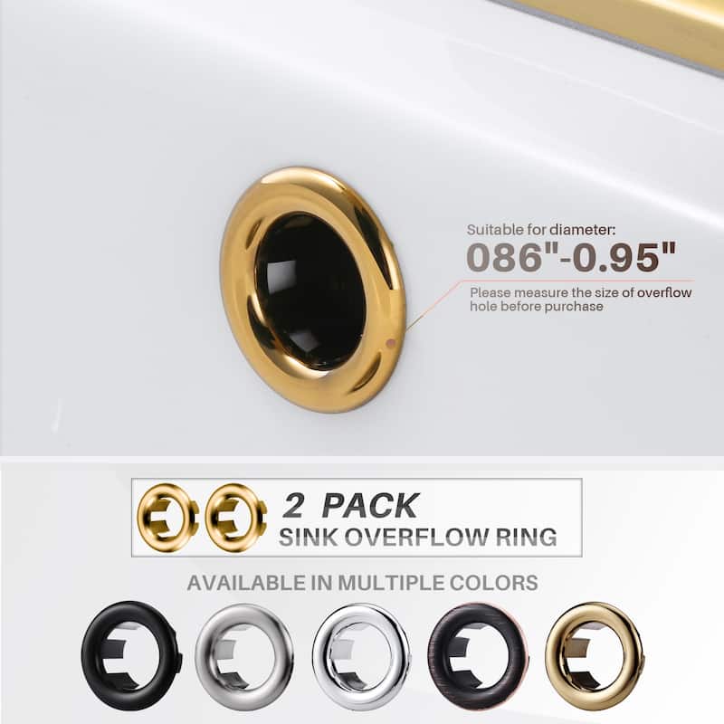 WOWOW 1.2 in. Sink Basin Trim Overflow Cover (2-Pack)