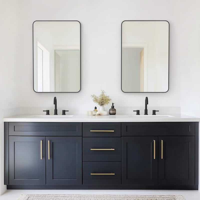 24 x 36 Inch Shatterproof Wall Mount Metal Frame Mirror