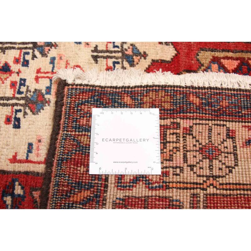 ECARPETGALLERY Hand-knotted Konya Anatolian Cream, Red Wool Rug - 3'6 x 9'9