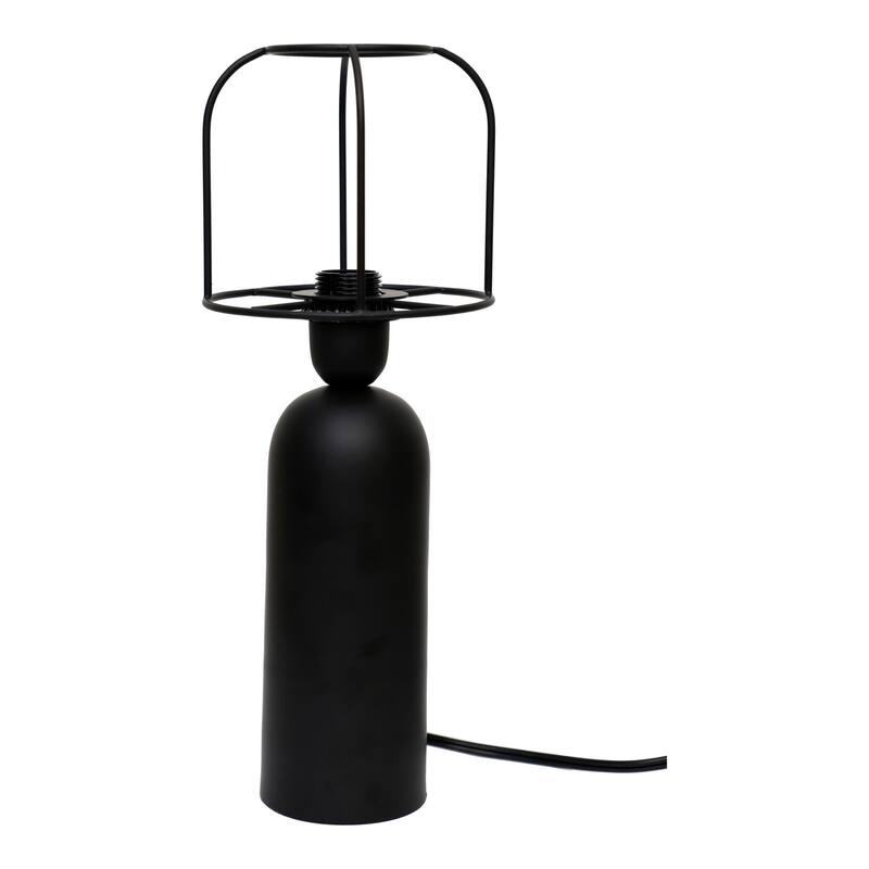 Contemporary Cool Lamp - Black Iron Base Table Lamp with Switch, LED Compatible, Modern Design, 10x10x20 Inches
