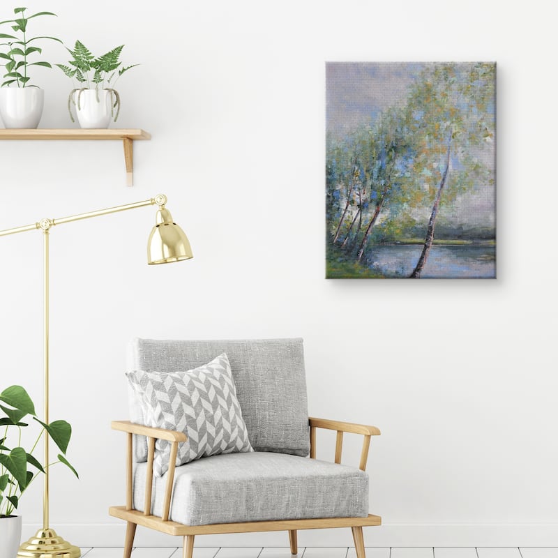 Poetry on Riverbank by Clement Nivert Canvas Art Print