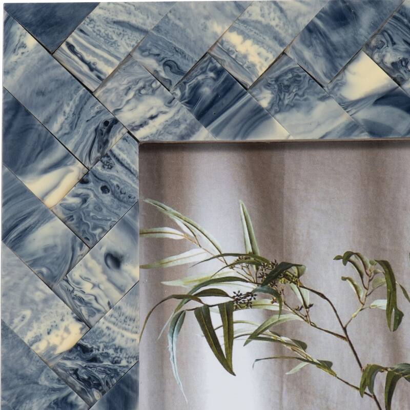 Resin Woven Rectangular Photo Frame - Blue