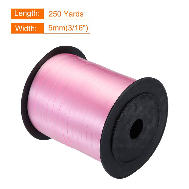 Curling Ribbon Crimped Balloon String Metallic 3/16" for Decoration - Pink - 250 Yards
