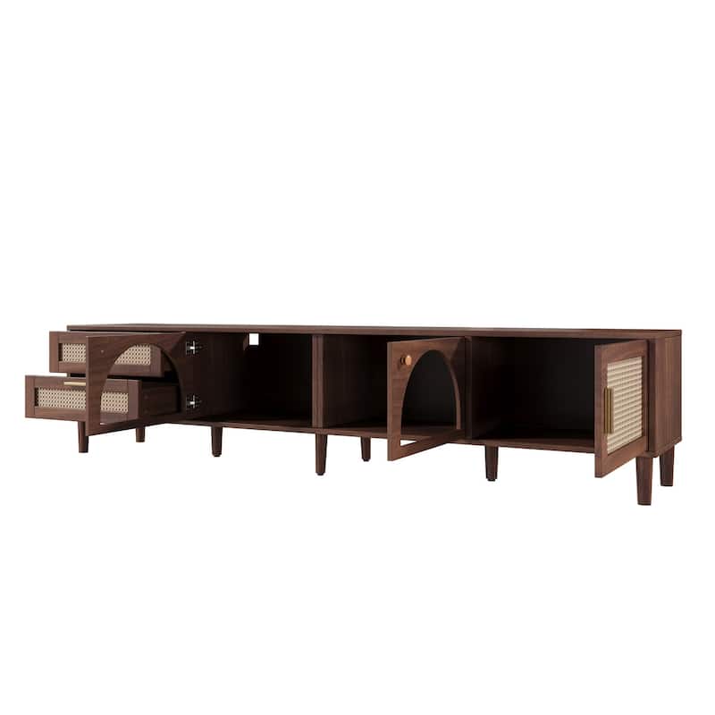86 in with Solid Wood Legs TV Stand for TVs up to 90 in - n/a