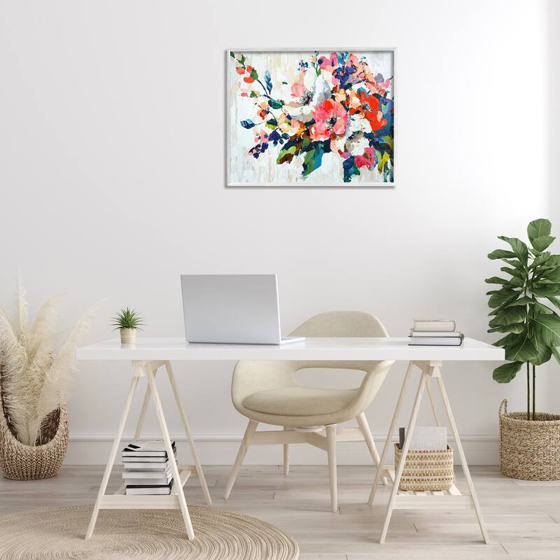 Stupell Abstract Flower Blooming Branch Framed Giclee Art Design By Franklyn Gregory