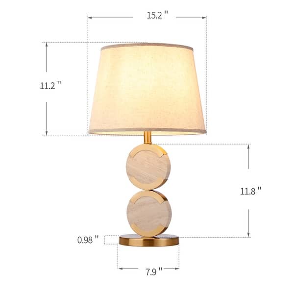 New Age Double Circle Gold Alabaster Desk Lamp, Night Stand Nordic Bedroom Table Light