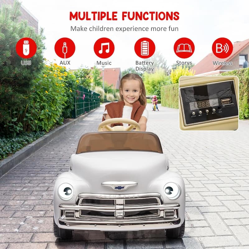 12V Kids Ride On Car, Licensed Chevrolet 3100 Pickup Battery Powered Electric Vehicle