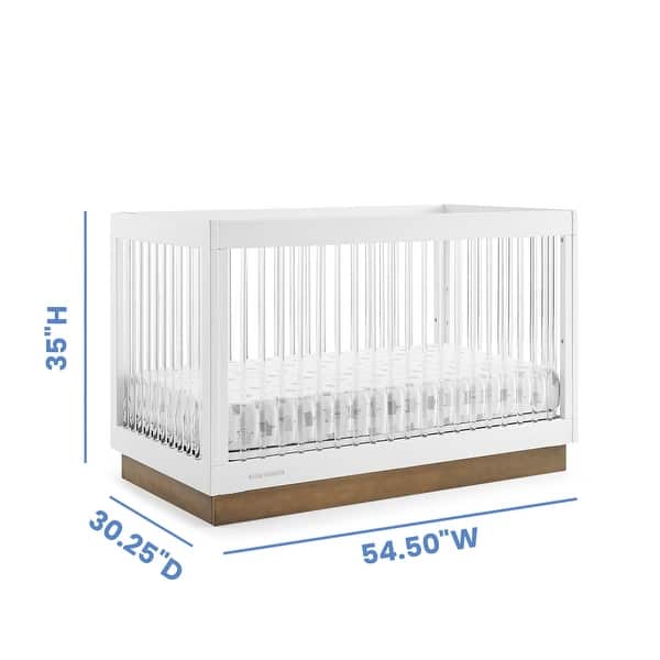 dimension image slide 2 of 3, James Acrylic 4-in-1 Convertible Crib - Greenguard Gold Certified