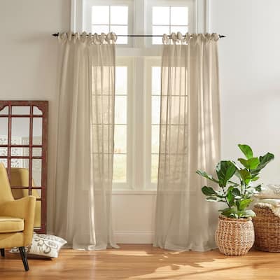 The Curated Nomad Parkhurst Tie-top Sheer Window Curtain