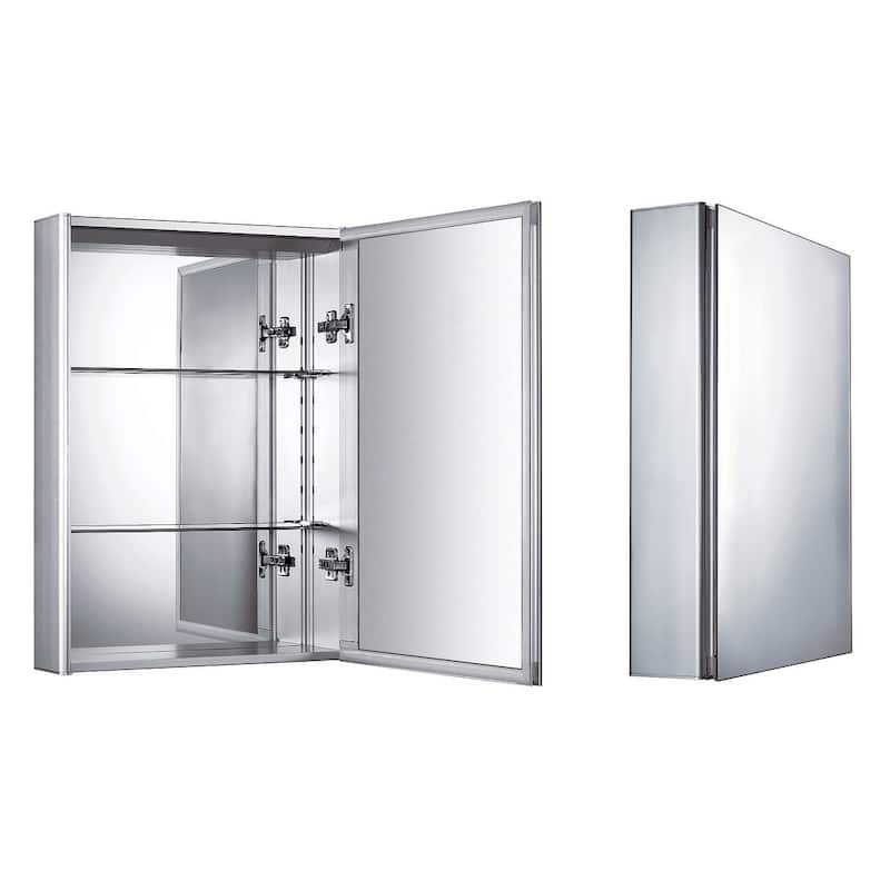 Whitehaus WHKAL Medicinehaus 19-5/8" x 27-1/2" Framed Single Door - Aluminum - Metal Finish