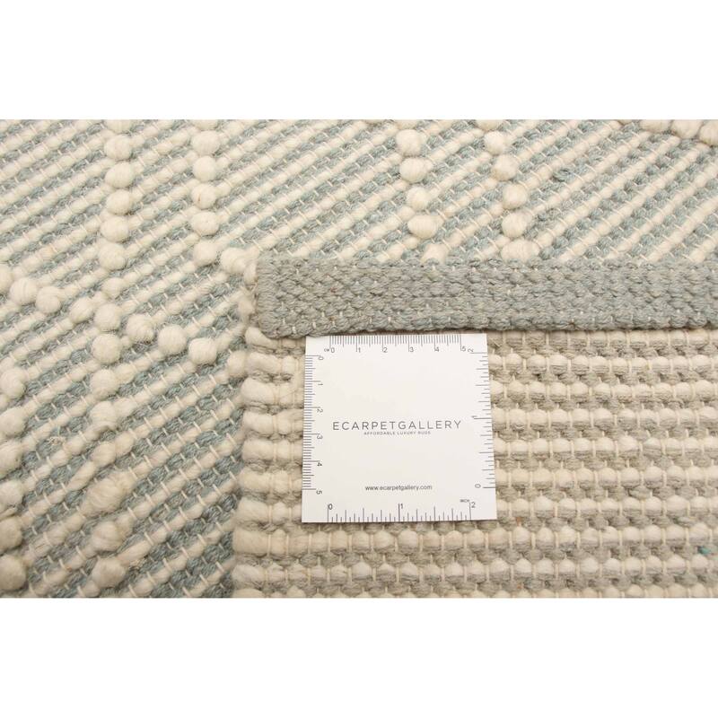 ECARPETGALLERY Braid weave Sienna Green Wool Rug - 5'0 x 8'2