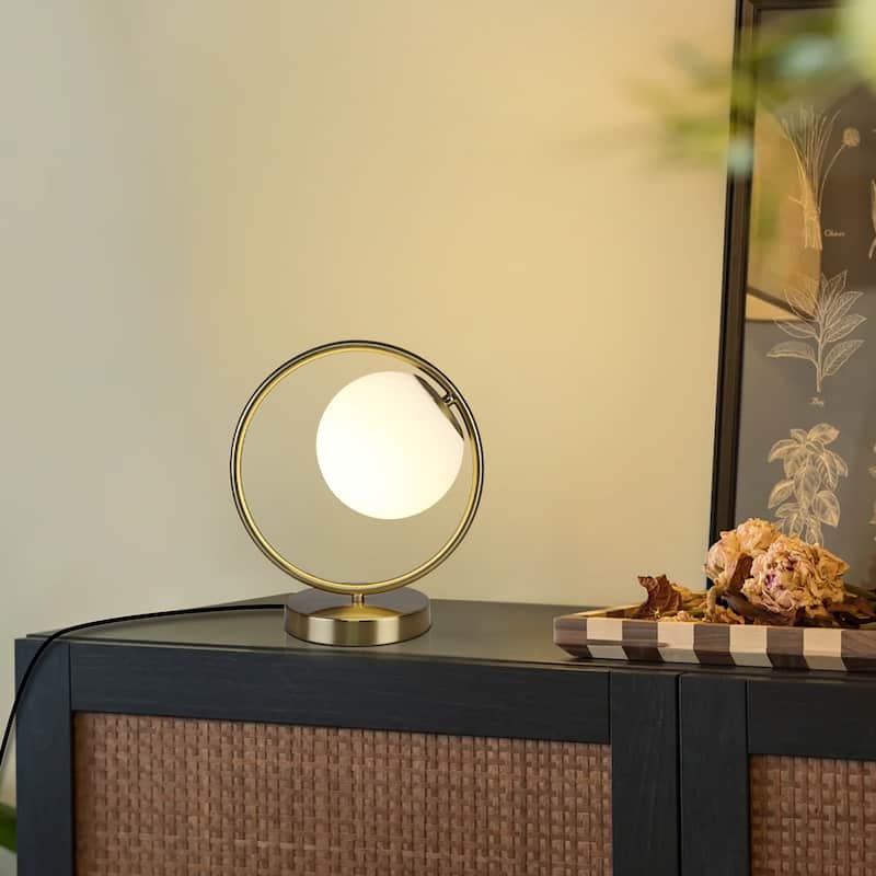 1-Light Gold Table Lamp Desk Lamp Cute Plug in Lamp - 11.8inch