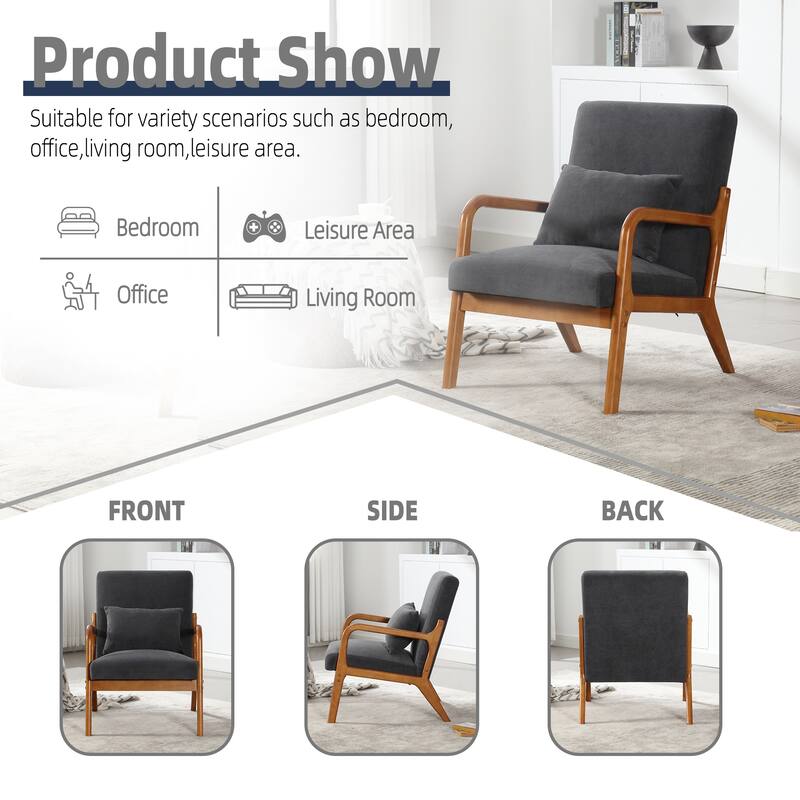 Modern Accent Chair Solid Wood Padding Lounge Armchairs - 23.23" * 29.53" * 30.71"