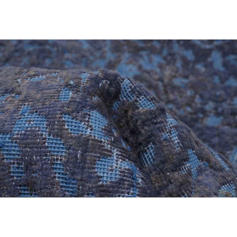 ECARPETGALLERY Hand-knotted Color Transition Denim Blue Wool Rug - 4'5 x 6'10