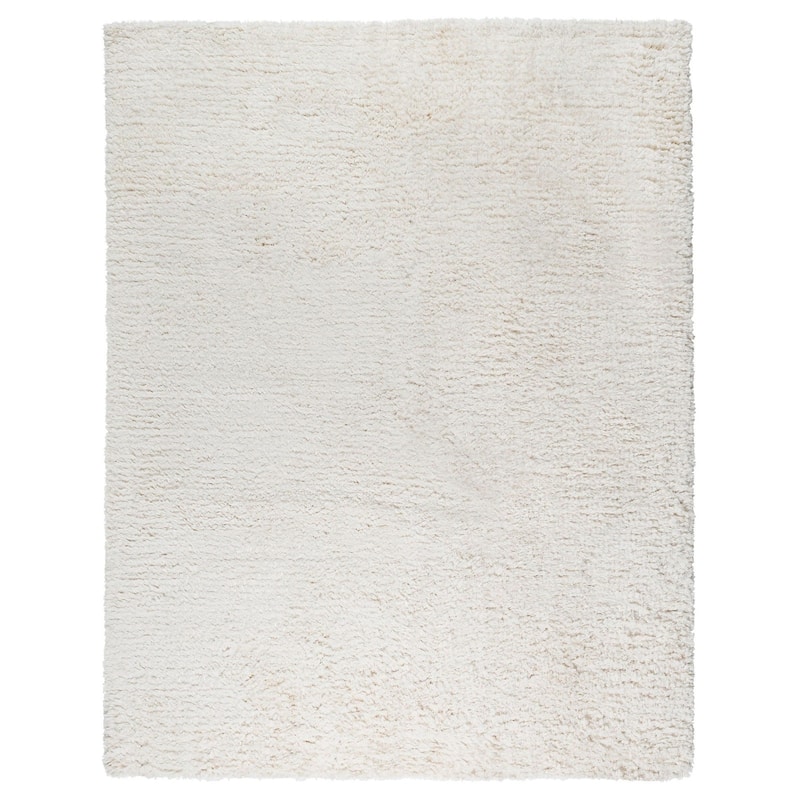 Pasargad Home Paris Shag Hand-woven Shaggy Area Rug - 5' x 8' - Ivory