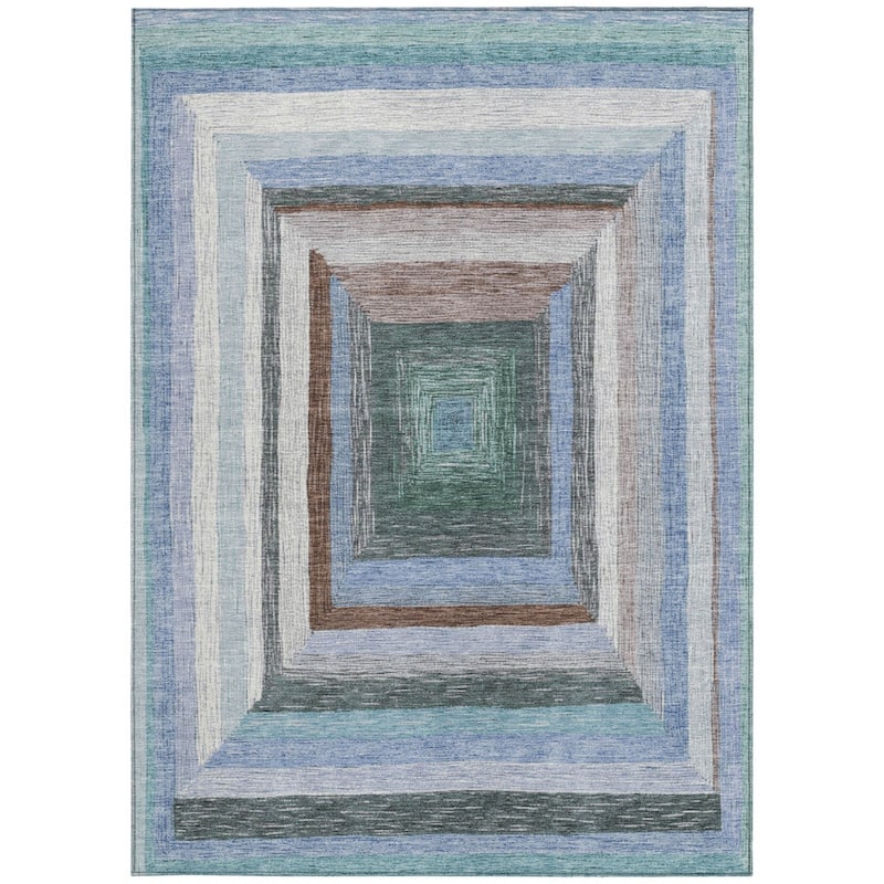 HomeRoots Geometric Transitional Rectangle Outdoor Rug