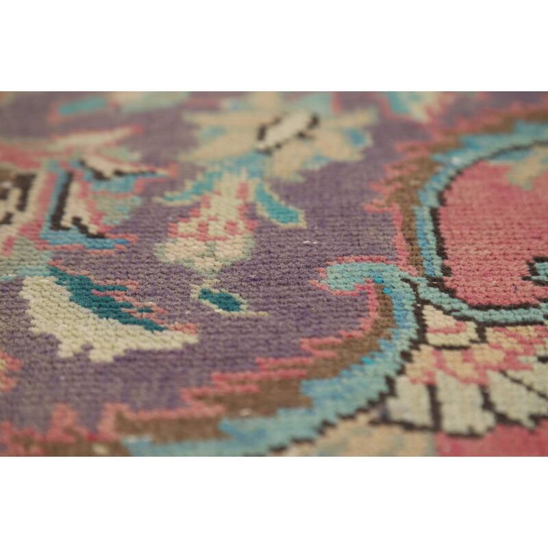 Pink Tabriz Persian Area Rug Hand-Knotted Wool Carpet - 9'0" x 12'5"