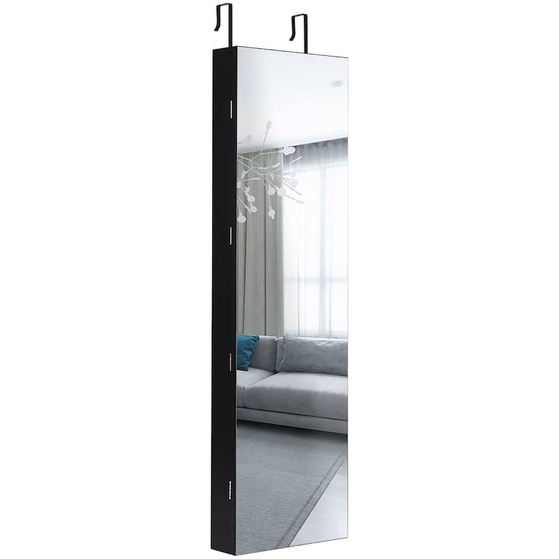 Costway Mirrored Wall & Door Mounted Jewelry Cabinet Storage Organizer - See Details